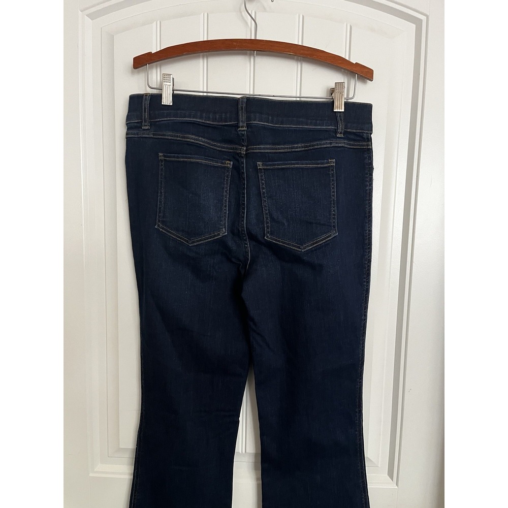 New! Spanx Kick Flare Pull On Jeans Womens Lg Dark Indigo Blue Stretch Denim 652 - Picture 6 of 6